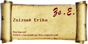 Zsizsek Erika névjegykártya